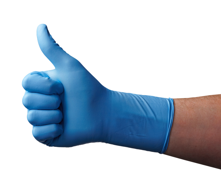 Wear nitrile gloves