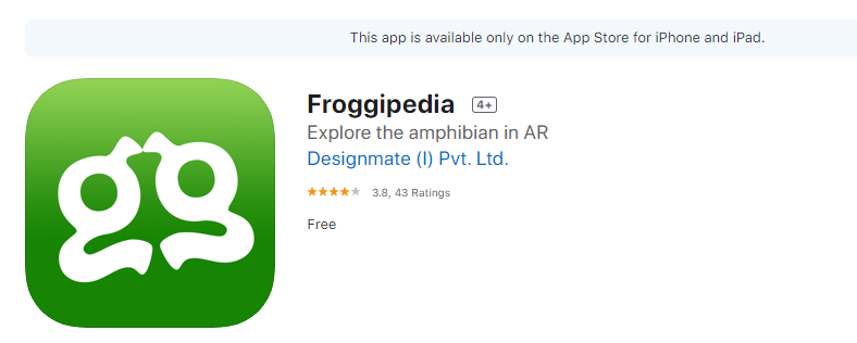 Froggipedia AR app